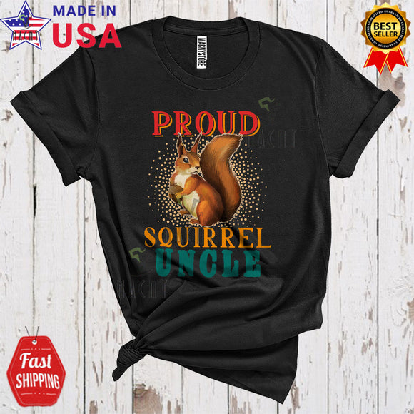 MacnyStore - Vintage Proud Squirrel Uncle Cool Funny Father's Day Matching Family Animal Lover T-Shirt