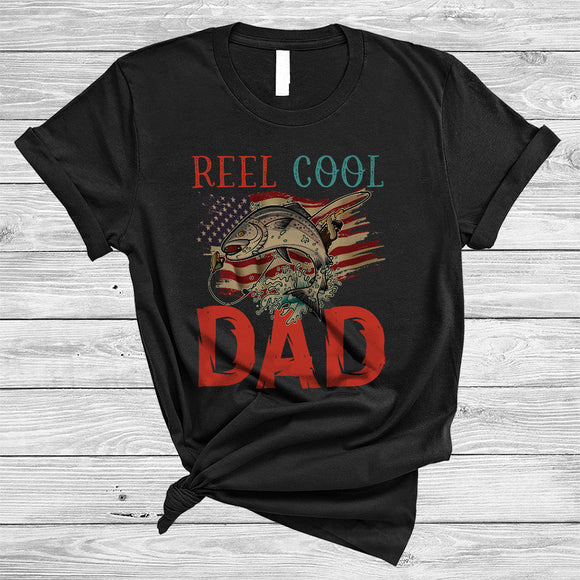 MacnyStore - Vintage Reel Cool Dad, Awesome Father's Day Fishing Fisherman, Matching Family Group T-Shirt