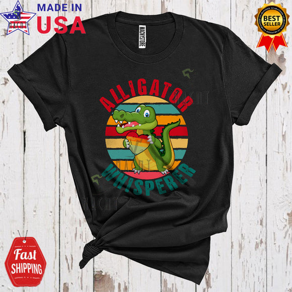 MacnyStore - Vintage Retro Alligator Whisperer Cute Cool Alligator Lover Matching Zoo Keeper Wild Animal T-Shirt