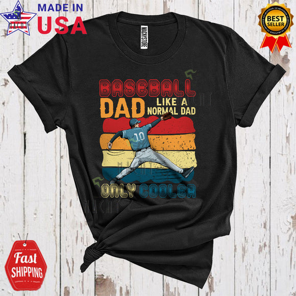 MacnyStore - Vintage Retro Baseball Dad Definition Only Cooler Cool Happy Father's Day Sport Player Team Family T-Shirt