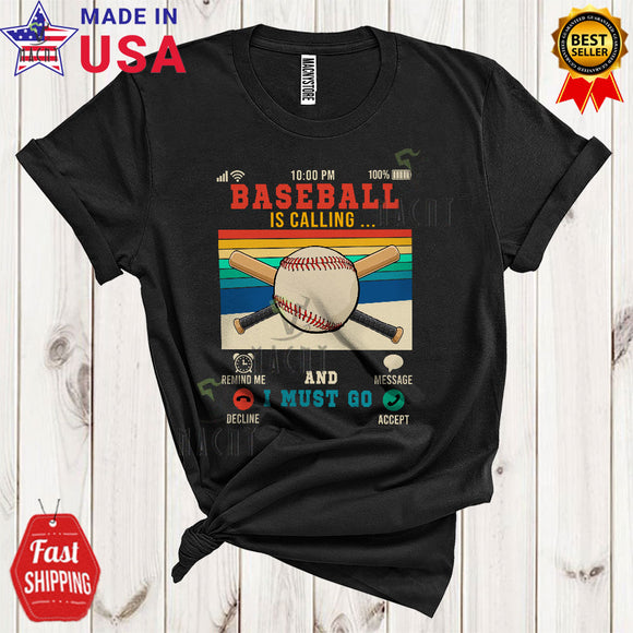 MacnyStore - Vintage Retro Baseball Is Calling And I Must Go Funny Matching Baseball Player Team T-Shirt