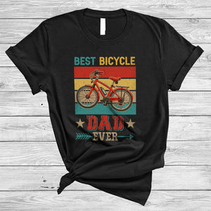 MacnyStore - Vintage Retro Best Bicycle Dad Ever, Proud Father's Day Bicycle Riding Lover, Family Group T-Shirt