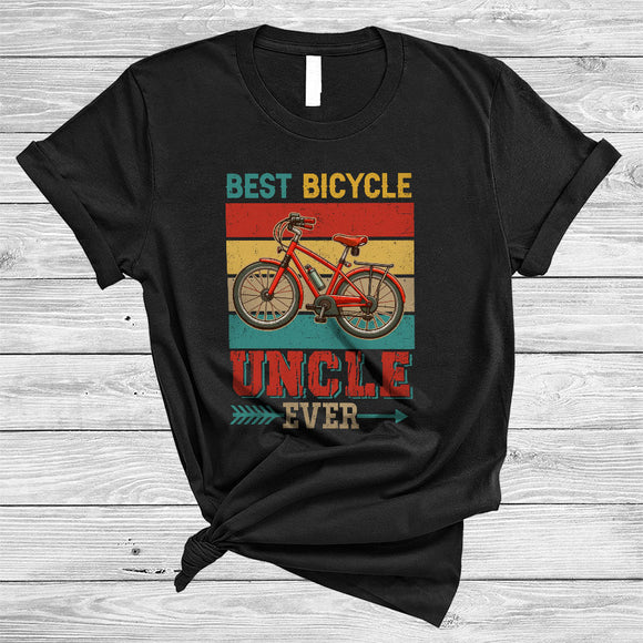 MacnyStore - Vintage Retro Best Bicycle Uncle Ever, Proud Father's Day Bicycle Riding Lover, Family Group T-Shirt