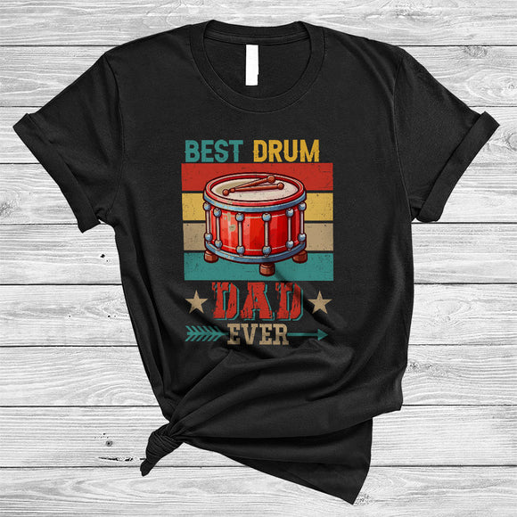 MacnyStore - Vintage Retro Best Drum Dad Ever, Proud Father's Day Drum Player, Dad Family Group T-Shirt