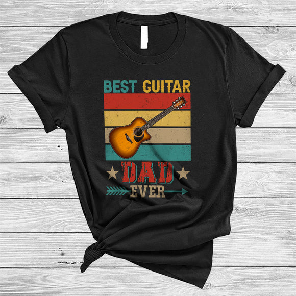 MacnyStore - Vintage Retro Best Guitar Dad Ever, Proud Father's Day Guitar Player, Dad Family Group T-Shirt