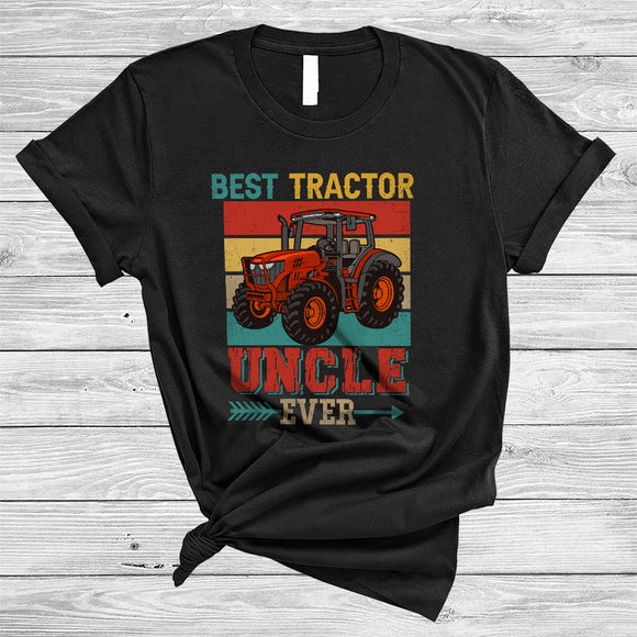 MacnyStore - Vintage Retro Best Tractor Uncle Ever, Proud Father's Day Tractor Driver Farmer, Family Group T-Shirt