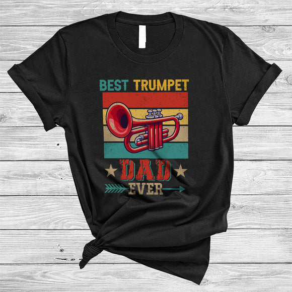 MacnyStore - Vintage Retro Best Trumpet Dad Ever, Proud Father's Day Trumpet Player, Dad Family Group T-Shirt