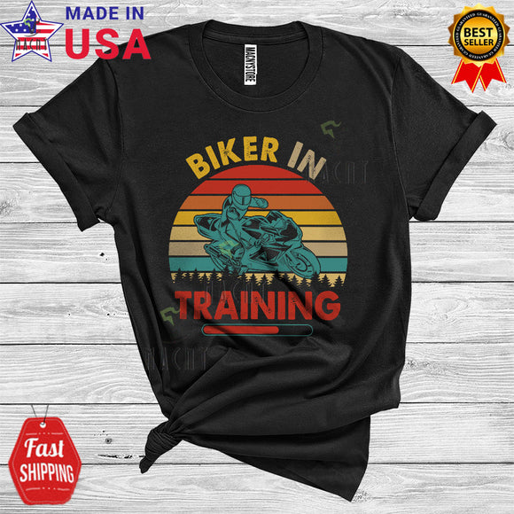 MacnyStore - Vintage Retro Biker In Training Funny Matching Future Biker Lover Group T-Shirt