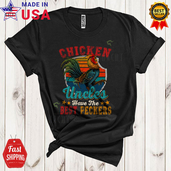 MacnyStore - Vintage Retro Chicken Uncles Have The Best Peckers Cute Cool Father's Day Rooster Farmer T-Shirt