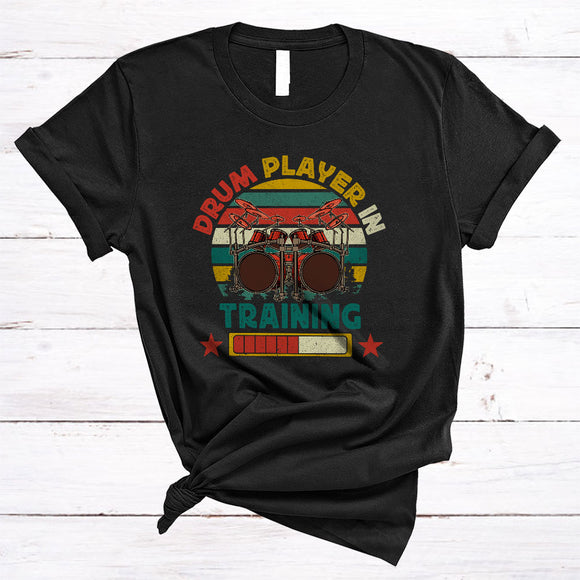 MacnyStore - Vintage Retro Drum Player In Training, Awesome Future Musical Instrument Player Group T-Shirt