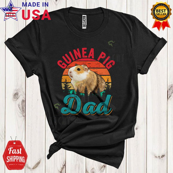 MacnyStore - Vintage Retro Guinea Pig Dad Cool Happy Father's Day Matching Family Animal Lover T-Shirt