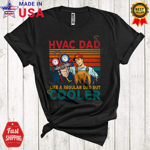 MacnyStore - Vintage Retro HVAC Dad But Cooler Funny Father's Day Matching Dad Family HVAC Technician Lover T-Shirt
