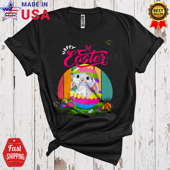 MacnyStore - Vintage Retro Happy Easter Cute Cool Easter Day Bunny Rabbit In Easter Egg Lover Egg Hunt Group T-Shirt