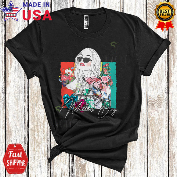 MacnyStore - Vintage Retro Happy Mother's Day Floral Cool Mother's Day Family Flowers Lover T-Shirt