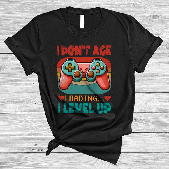 MacnyStore - Vintage Retro I Don't Age Level Up, Humorous Birthday Game Controller, Gamer Gaming T-Shirt