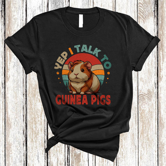 MacnyStore - Vintage Retro I Talk To Guinea Pigs, Adorable Animal Owner Lover, Matching Family Group T-Shirt