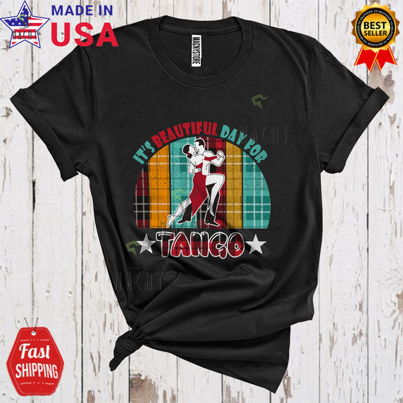 MacnyStore - Vintage Retro It's Beautiful Day For Tango Funny Cool Plaid Tango Dance Dancer Dancing Lover T-Shirt