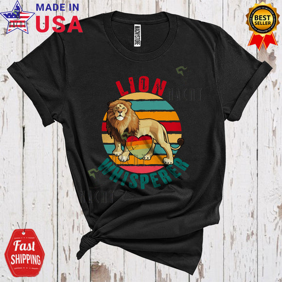 MacnyStore - Vintage Retro Lion Whisperer Cute Cool Lion Lover Matching Zoo Keeper Wild Animal T-Shirt