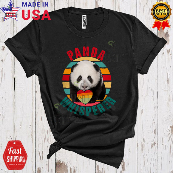 MacnyStore - Vintage Retro Panda Whisperer Cute Cool Panda Lover Matching Zoo Keeper Wild Animal T-Shirt