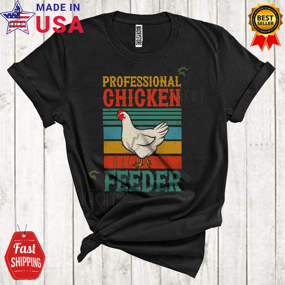 MacnyStore - Vintage Retro Professional Chicken Feeder Funny Matching Farmer Farm Animal Lover T-Shirt