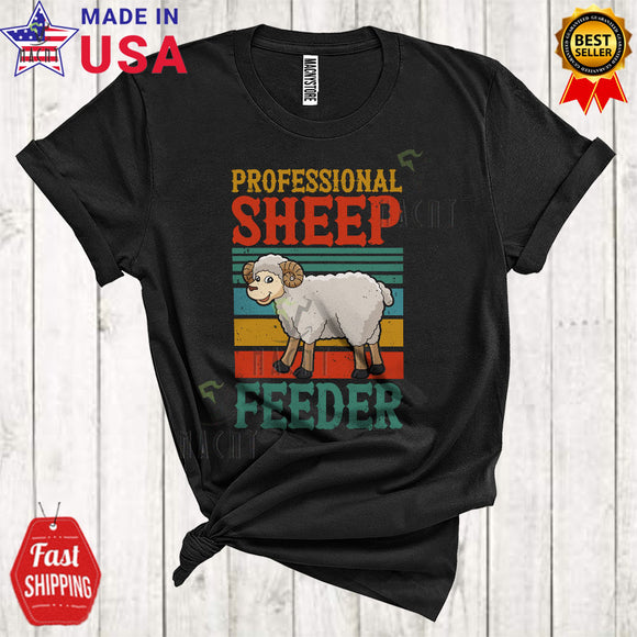 MacnyStore - Vintage Retro Professional Sheep Feeder Funny Matching Farmer Farm Animal Lover T-Shirt