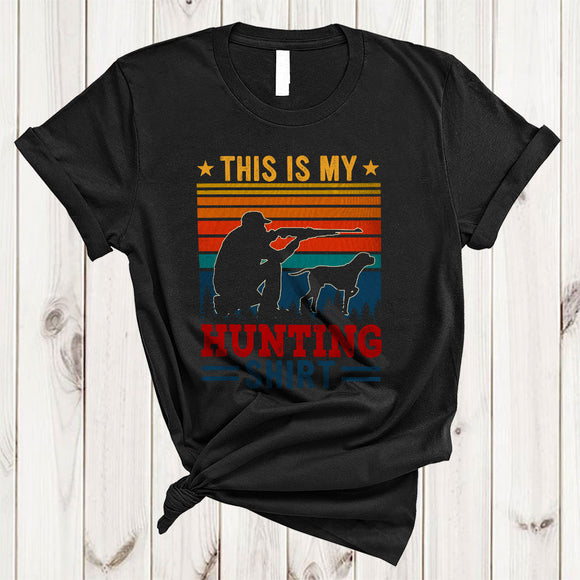 MacnyStore - Vintage Retro This Is My Hunting Shirt, Humorous Hunting Lover, Matching Friends Family Group T-Shirt