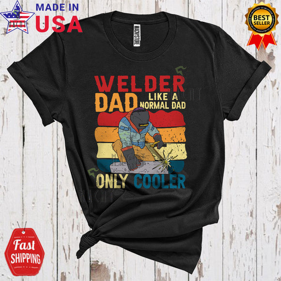 MacnyStore - Vintage Retro Welder Dad Definition Only Cooler Cool Happy Father's Day Welder Team Family T-Shirt