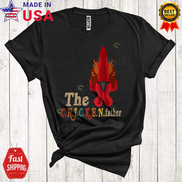 MacnyStore - Vintage The Chicken Father Funny Cool Father's Day Farmer Chicken Face Family T-Shirt
