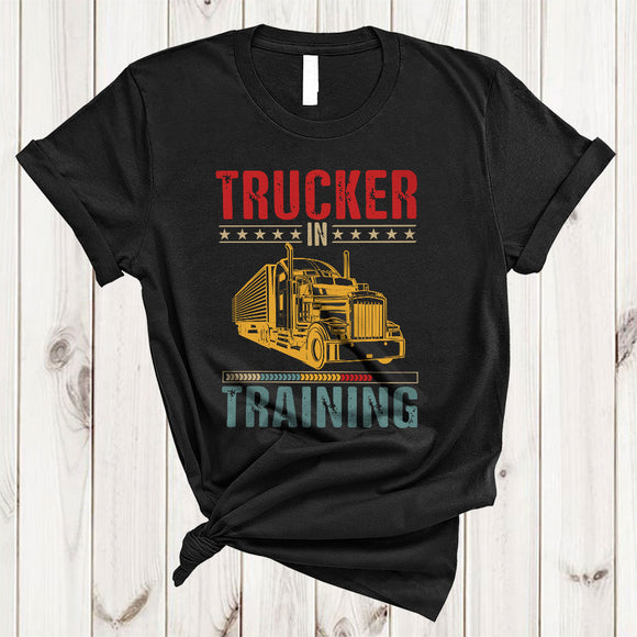 MacnyStore - Vintage Trucker In Training, Wonderful Proud Trucker Team, Graduation Graduate Family Group T-Shirt