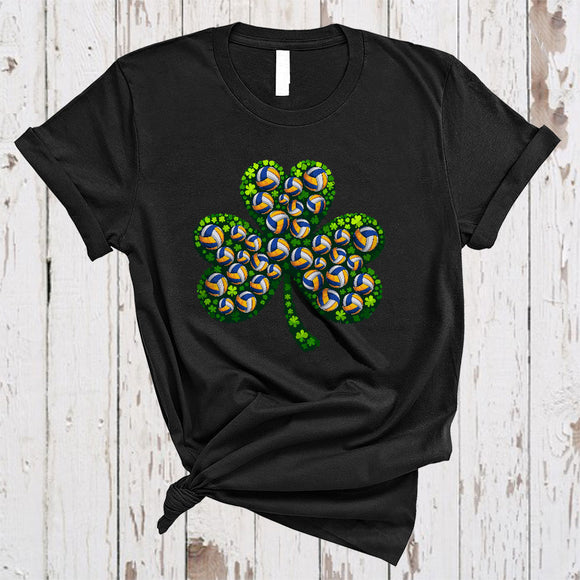 MacnyStore - Volleyball Shamrock Shape, Awesome St. Patrick's Day Volleyball Player Lover, Lucky Family Group T-Shirt