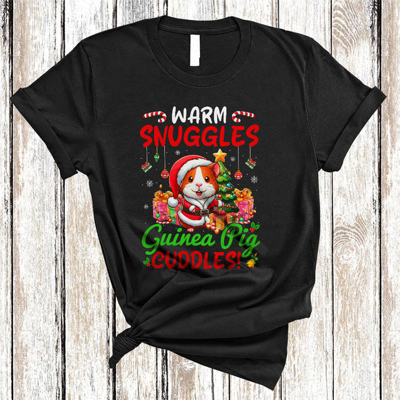 MacnyStore - Warm Snuggles Guinea Pig Cuddles, Wonderful Christmas Tree Santa Guinea Pig, X-mas Animal Lover T-Shirt