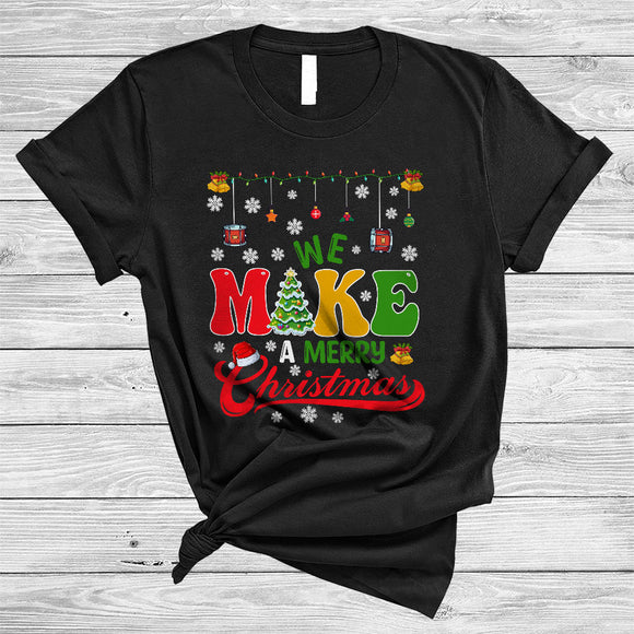 MacnyStore - We Make A Merry Christmas, Colorful Merry X-mas Drummer Lover, Matching Family Group T-Shirt