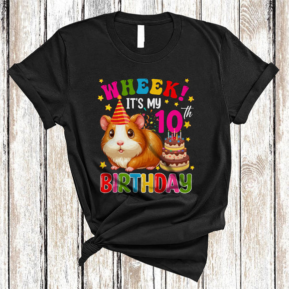 MacnyStore - Wheek It's My 10th Birthday, Cheerful Birthday Guinea Pig Owner Lover, Matching Family Group T-Shirt
