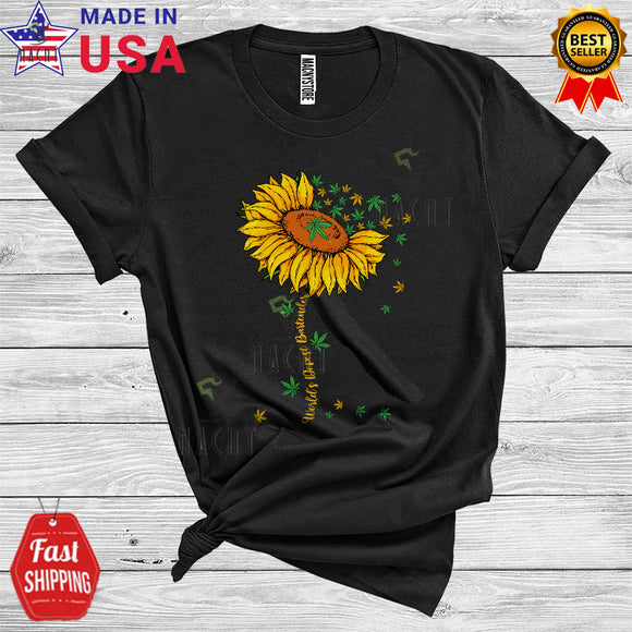 MacnyStore - World's Dopest Bartender Cute Mother's Day Matching Sunflower Weed Cannabis Smoker T-Shirt