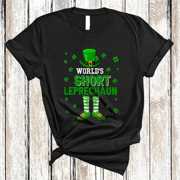 MacnyStore - World's Short Leprechaun, Sarcastic St. Patrick's Day Leprechaun Shamrock, Family Group T-Shirt