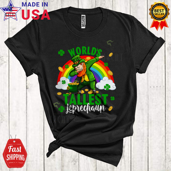 MacnyStore - World's Tallest Leprechaun Funny Cool St. Patrick's Day Rainbow Leprechaun Dabbing Shamrock Lover T-Shirt