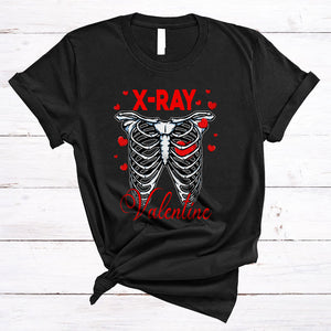 MacnyStore - X-Ray Valentine, Humorous Valentine's Day X-Ray Skeleton Lover, Matching Couple Hearts T-Shirt