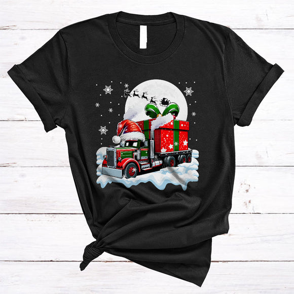 MacnyStore - X-mas Presents On Santa Tractor, Wonderful Christmas Tractor Driver, Farmer Snow Around T-Shirt