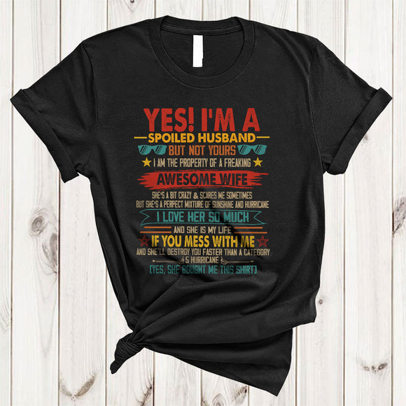 MacnyStore - Yes I'm A Spoiled Husband But Not Yours, Sarcastic Valentine's Day Vintage, Matching Couple T-Shirt