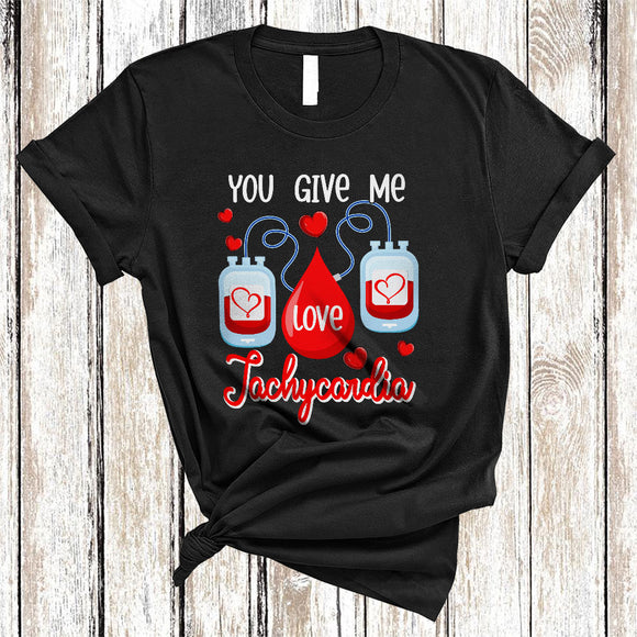 MacnyStore - You Give Me Tachycardia, Awesome Valentine Hearts, Matching ICU Nurse Phlebotomist Group T-Shirt
