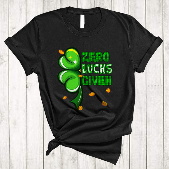MacnyStore - Zero Lucks Given, Sarcastic St. Patrick's Day Plaid Irish Shamrock, Matching Family Group T-Shirt